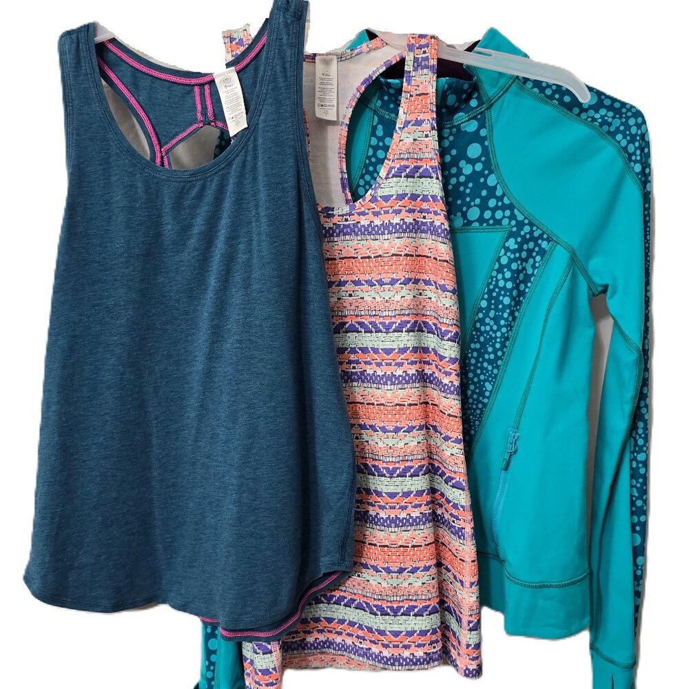 3pc Lululemon Ivivva Athletic Tops Jacket 10 12 14 Stretch Sports Lot School BTS